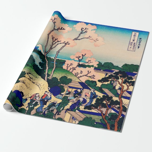 Goten-Yama Hill, Shinagawa on the Tokaido Japanese Wrapping Paper (Unrolled)