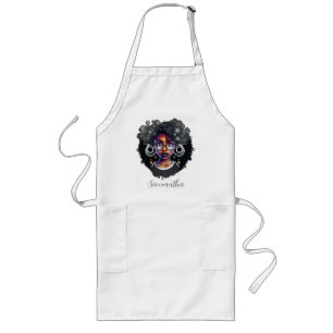 Goth Afro Woman Long Apron
