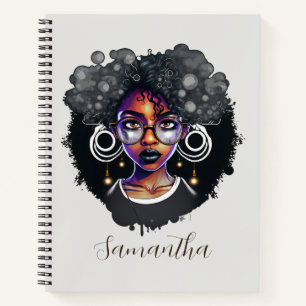 Goth Afro Woman Notebook