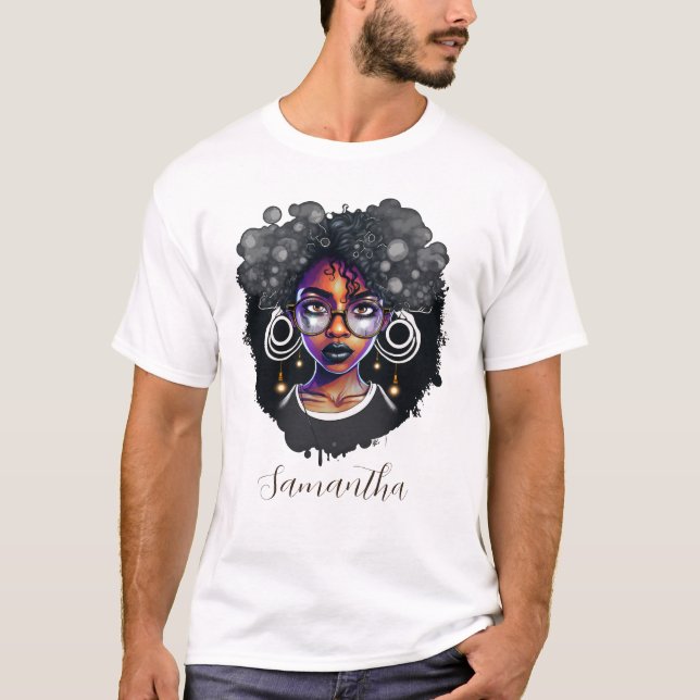 Goth Afro Woman T-Shirt (Front)