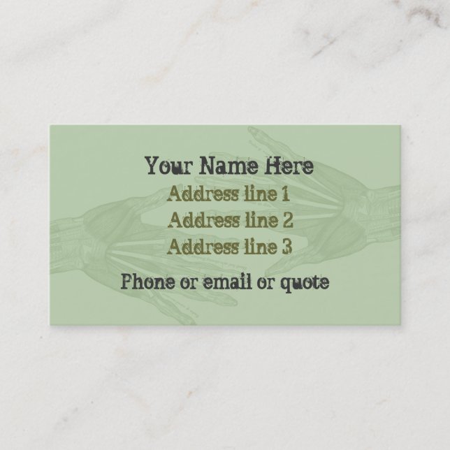 Goth Anatomy Hands Business Card (Front)