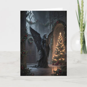 Goth Angel on Christmas Day Holiday Card