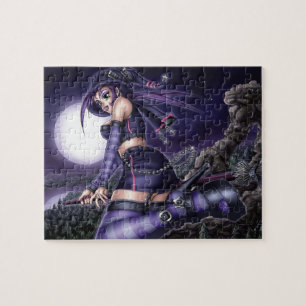Goth Anime Witch Jigsaw Puzzle