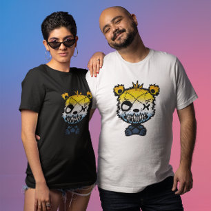 Goth AroAce Pride Flag Coloured Bear T-Shirt