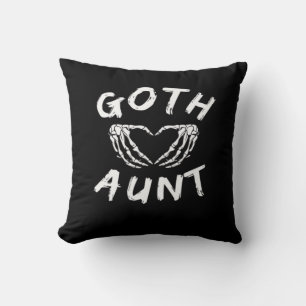 Goth Aunt Funny Emo Auntie Punk Cute Skeleton Hand Cushion