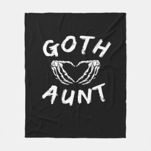 Goth Aunt Punk Skeleton Heart Hands Gothic Design Fleece Blanket