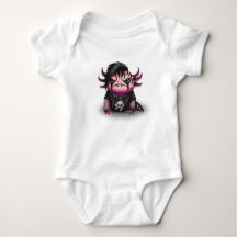Goth Axolotl One-sie, Baby Bodysuit