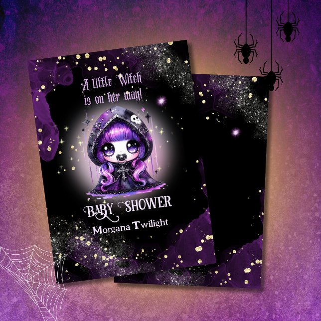Goth Baby Girl Delivered by Crow Moonlight Invitation (Creator Uploaded)