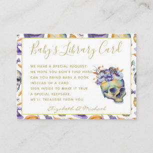 Goth Baby Library Book Request Skulls Halloween Enclosure Card