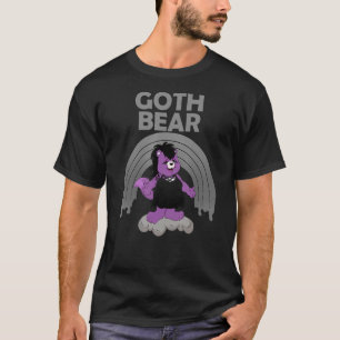 Goth Bear Gothic Purple Violet with Melting Grey R T-Shirt