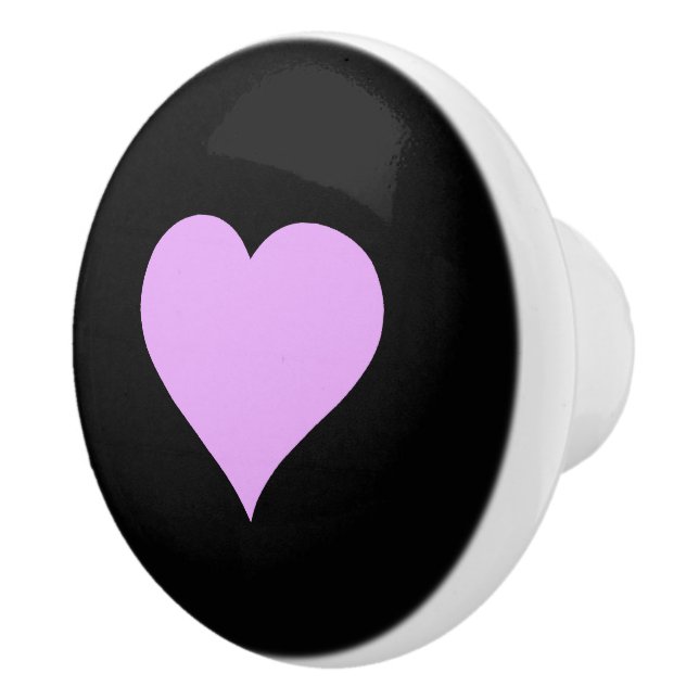 Goth Black and Pink Heart Design Ceramic Knob (Right)