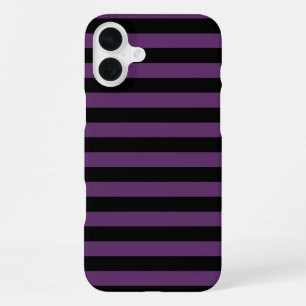Goth Black and Purple Stripes iPhone 16 Plus Case