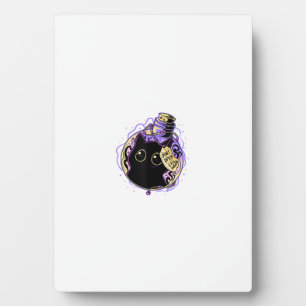 Goth Black Cat Shirt Halloween Cat Evil Witch Cat Plaque