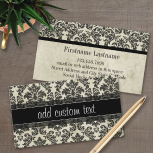 Goth Black Lace and Parchment Wedding Anniversary Business Card