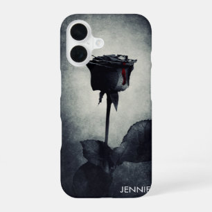 Goth Black Rose Dripping Blood Macabre iPhone 16 Case