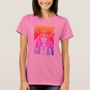 GOTH BLACK SEA MERMAID, FANTASY T-SHIRT Rainbow