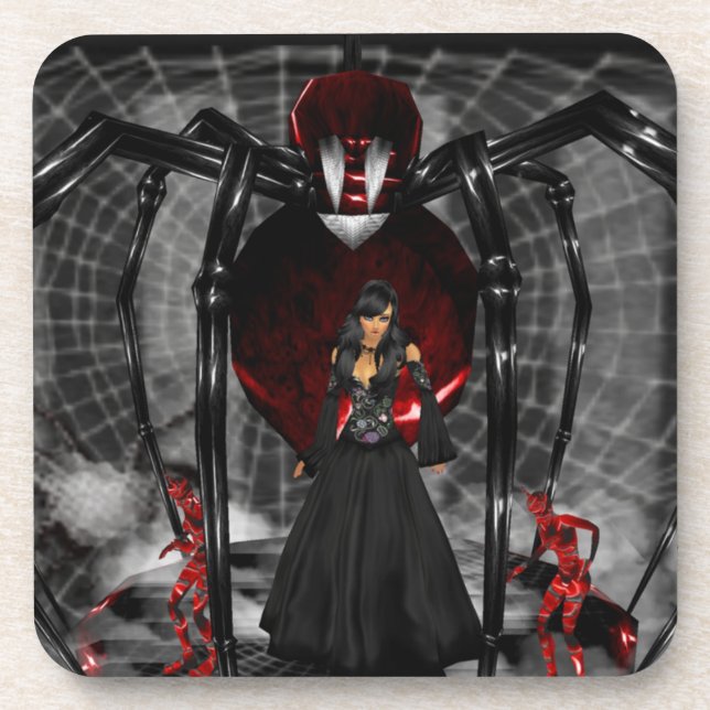 Goth Black Spider Coasters (Front)