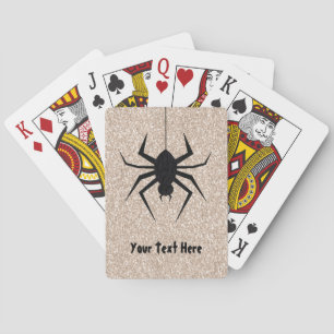 Goth Black Widow Spider Glitter Creepy Halloween Playing Cards