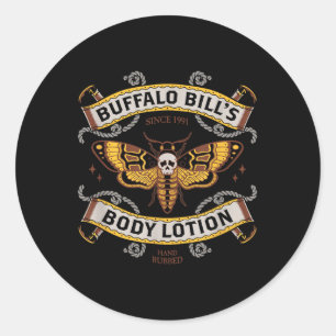 Goth Body Lotion - Deaths Head Moth - Vintage Tatt Classic Round Sticker
