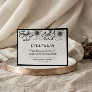 Goth Books for Baby Shower Skull & Flowers Enclosure Card