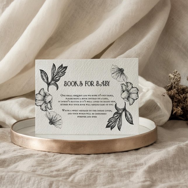 Goth Books for Baby Shower tattoo Flowers Enclosure Card (Creator Uploaded)