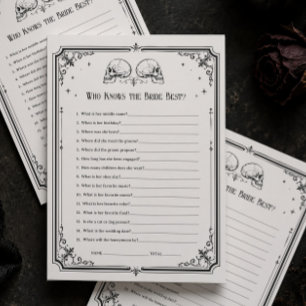 Goth Bridal Shower Who Knows the Bride Best Card