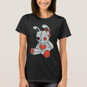 Goth Bunny Cute Gothic Bunny Red Heart Halloween C T-Shirt