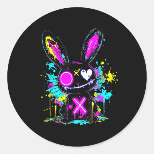 Goth Bunny Kawaii Rabbit Cute Gothic Outfit E-girl Classic Round Sticker