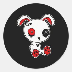 Goth Bunny Lazy Halloween Costume Scary Gothic  Classic Round Sticker