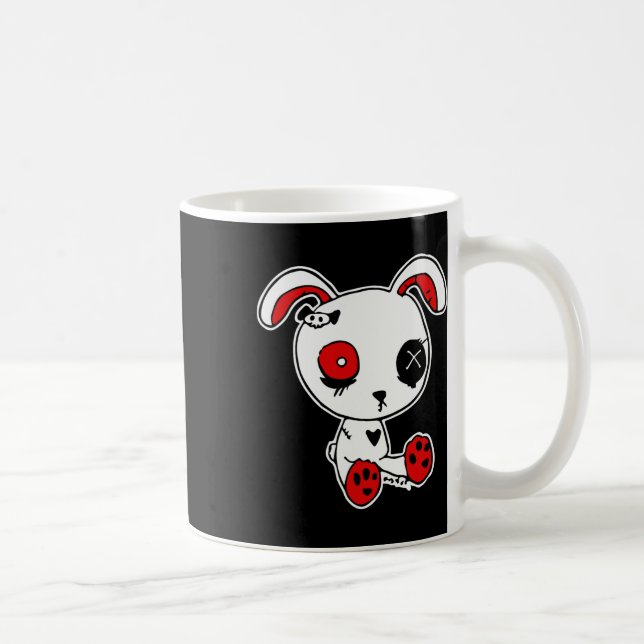 Goth Bunny Lazy Halloween Costume Scary Gothic  Coffee Mug (Right)