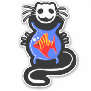 Goth Cat Evil Scary Cat Custom-Cut Vinyl Sticker