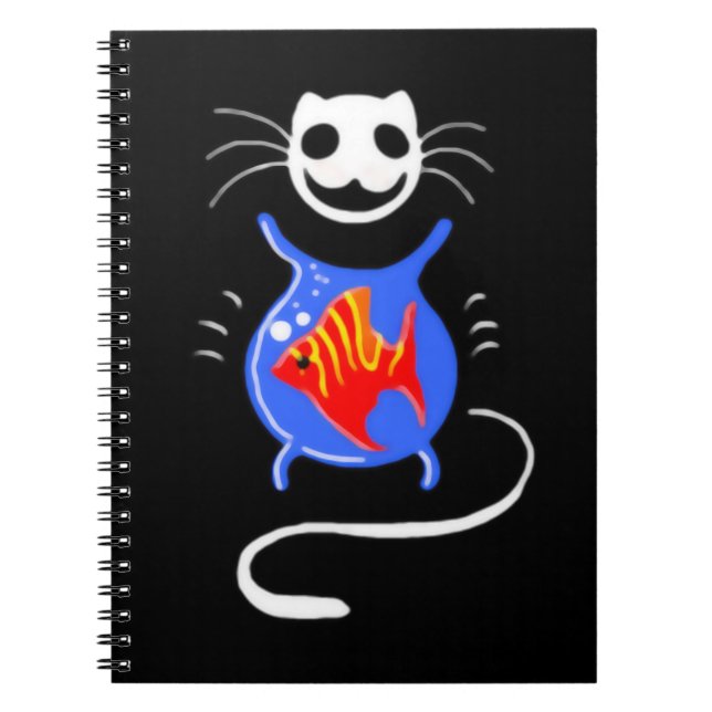 Goth Cat Halloween Cat Spiral Photo Notebook (Front)