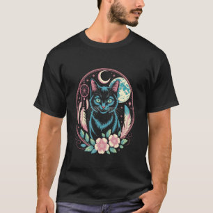 Goth cat moonphases Moon Dreamcatcher cottagecore  T-Shirt