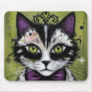 Goth Cat Mouse Mat