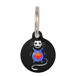 Goth Cat Personalised Cat Name Tag