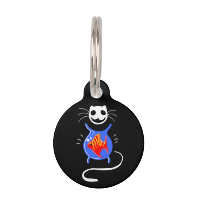 Goth Cat Personalised Cat Name Tag (Front)
