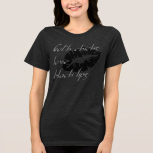 Goth Chicks Love Black Lips Halloween Humour Tri-Blend Shirt