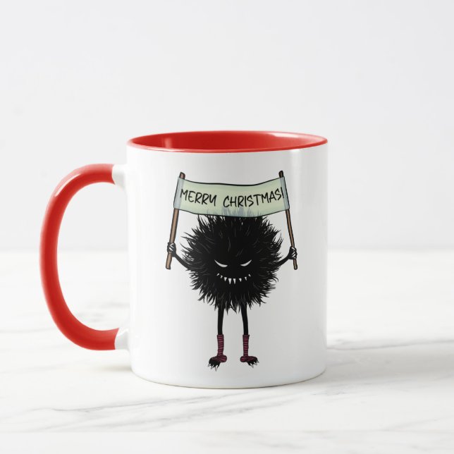 Goth Christmas Character Evil Bug Mug (Left)