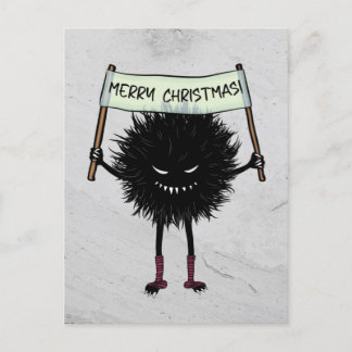 Goth Christmas Character Evil Bug Postcard