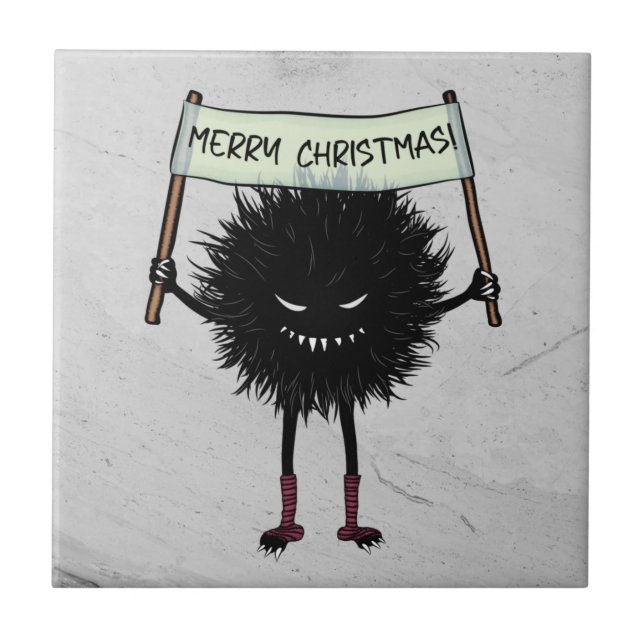 Goth Christmas Character Evil Bug Tile (Front)
