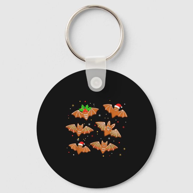 Goth Christmas Shirt For Kids, Soky Cute Bat Ginge Key Ring (Front)