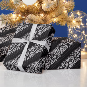 Goth Christmas Wrapping Paper - Black and White