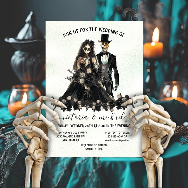 Goth Corpse Bride & Groom Wedding Invitation (Creator Uploaded)