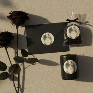 Goth Couple Zombie Halloween Wedding Classic Round Sticker