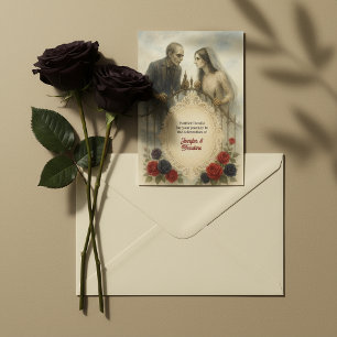 Goth Couple Zombie Halloween Wedding Enclosure Card
