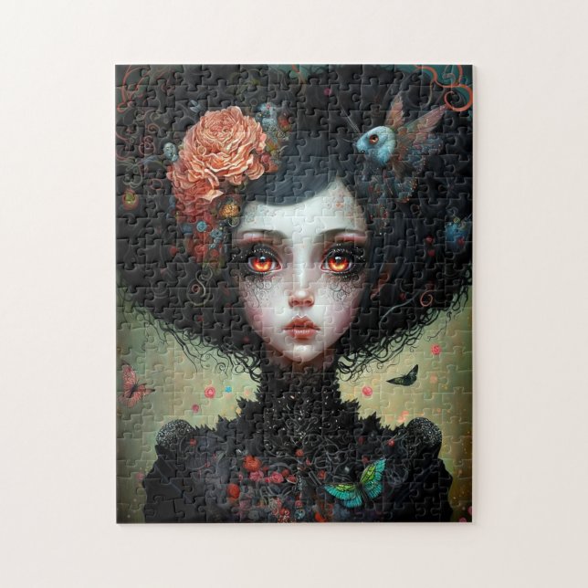 Goth Creepy Cute Girl Gothic Jigsaw Puzzle (Vertical)
