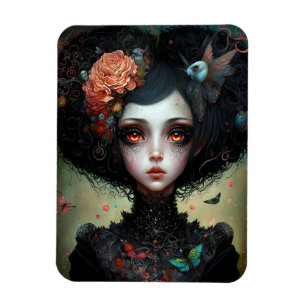 Goth Creepy Cute Girl Gothic Magnet