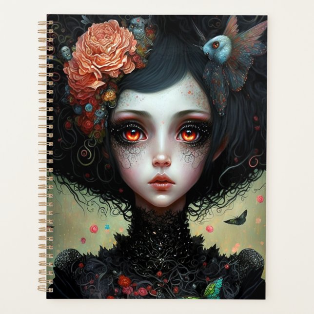 Goth Creepy Cute Girl Gothic Planner (Front)