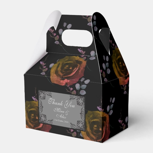 Goth Dark Crimson Roses Custom Favour Box (Front Side)