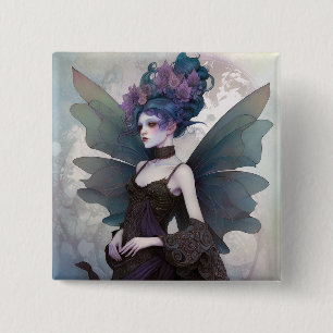 Goth Dark Fairy Girl Fantasy Art 15 Cm Square Badge